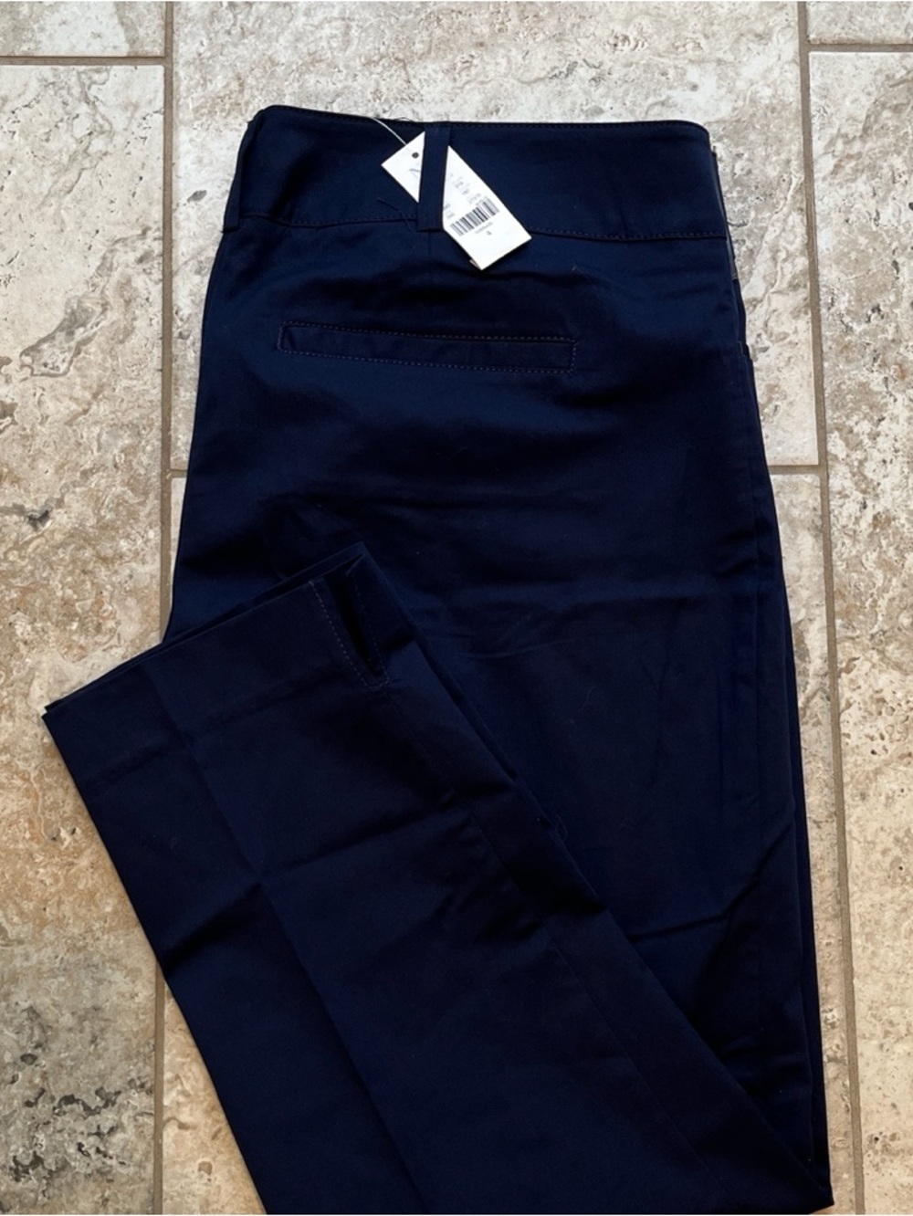 NY&C 7th Ave Crop Straight‑Leg Pants - Navy Blue Stretch Women’s Sz 4 - NWT